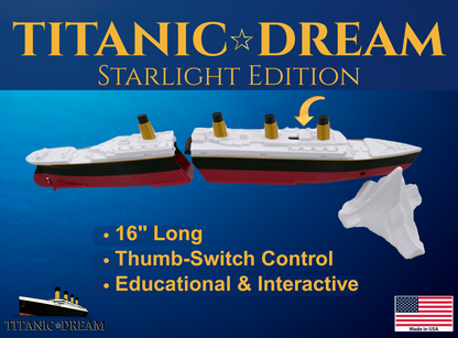 The 16" Submersible Titanic Model Ship with Iceberg Set