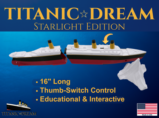 The 16" Submersible Titanic Model Ship with Iceberg Set