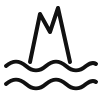Iceberg floating on waves icon