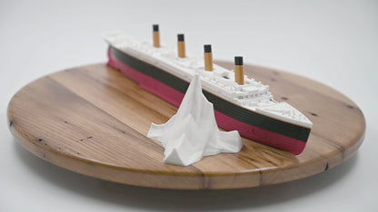 The 16" Submersible Titanic Model Ship with Iceberg Set